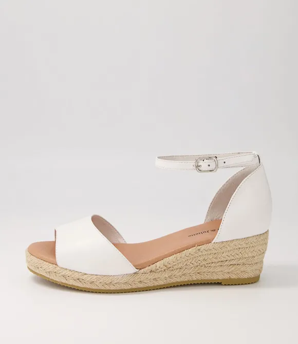 Women DJANGO & JULIETTE Espadrilles | Skip White Natural Rope Leather Sandals