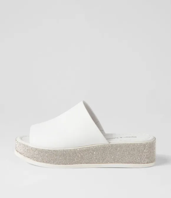 Women DJANGO & JULIETTE Sandals | Waidest White Leather Slides