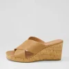 Women TOP END Wedges | Wevie Tan Leather Sandals